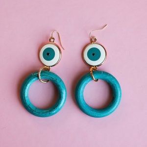 Evil Eye Earrings in Turquoise